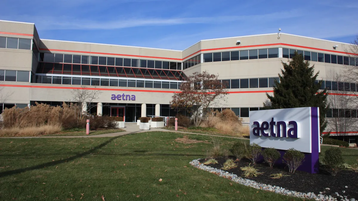 Photo of an Aetna office building on Nov. 30, 2013.