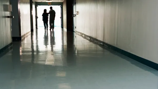 Empty hospital hallway