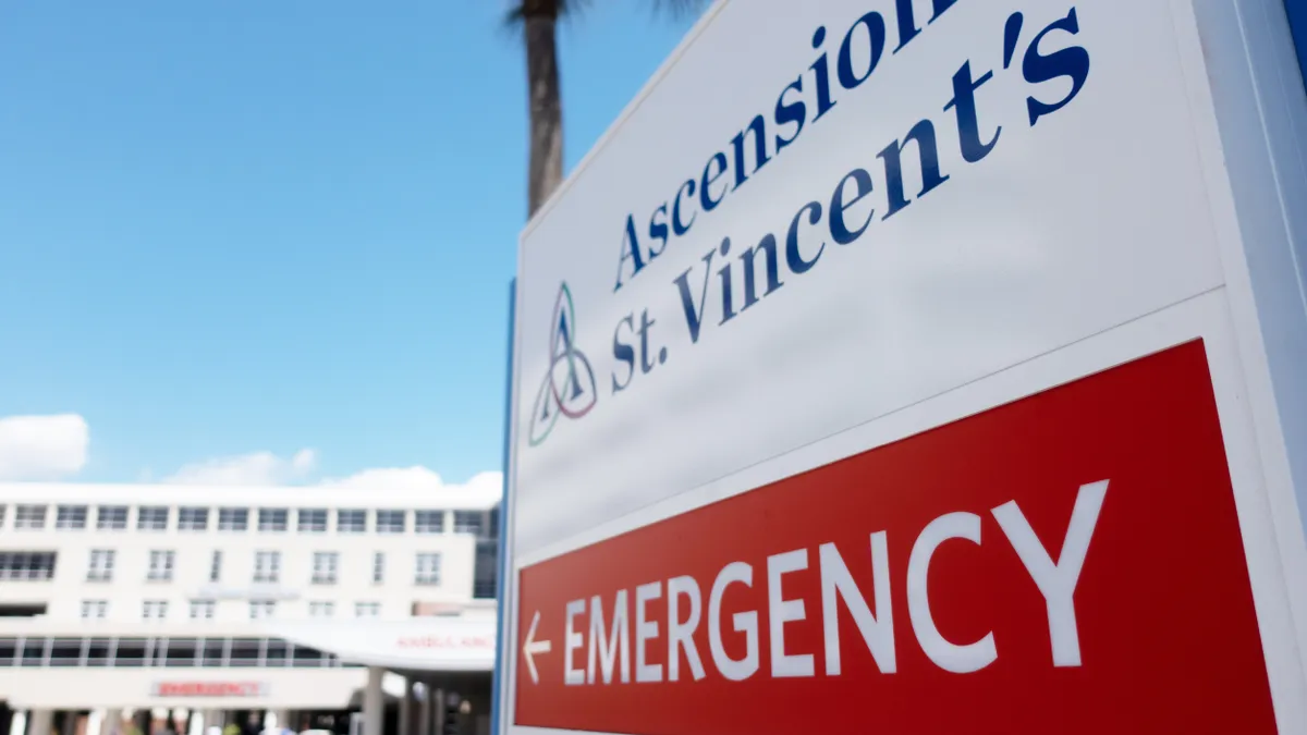 Emergency Department sign for Ascension