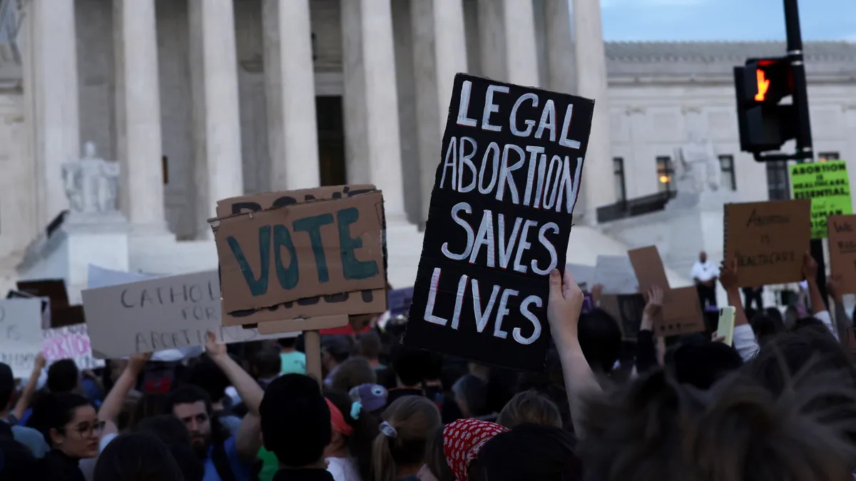 Pro-abortion protestors in front of the U.S. Supreme Court