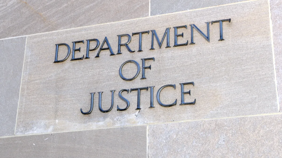 The exterior of the Department of Justice in Washington, D.C.