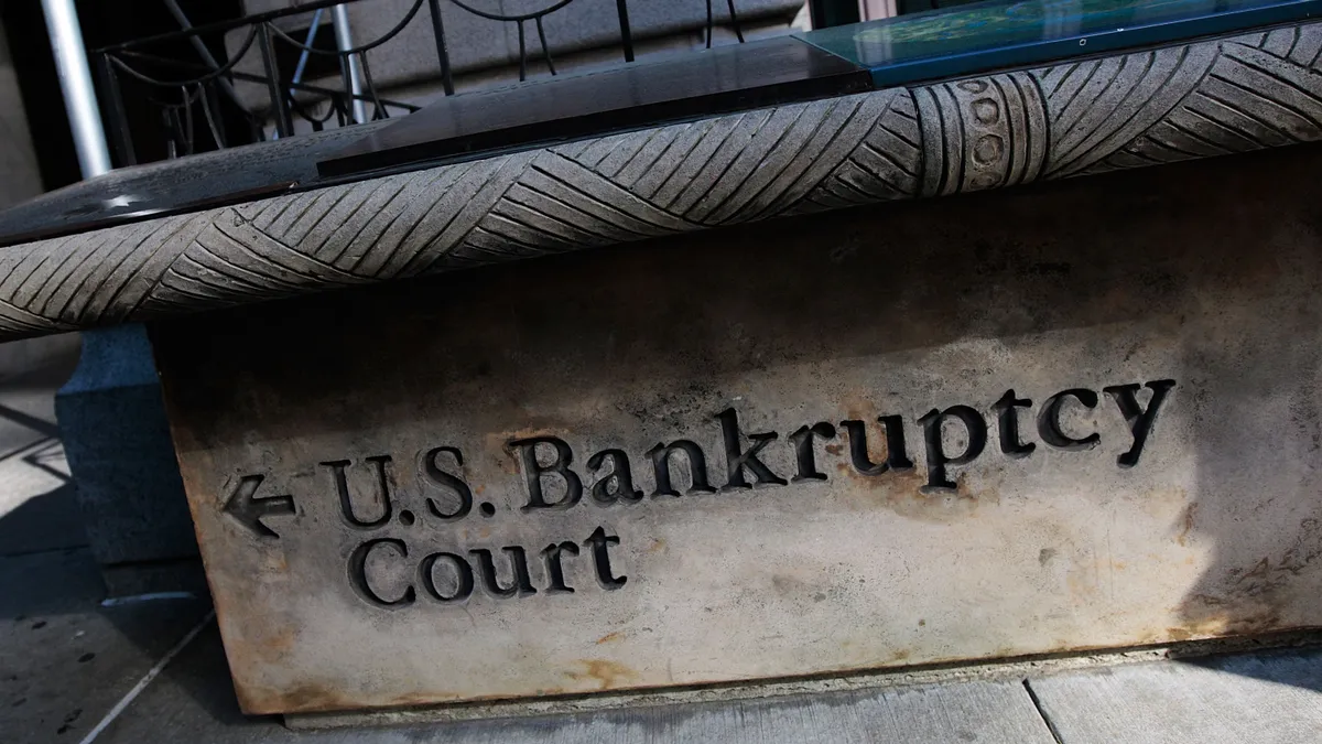 A picture of the U.S. Bankruptcy Court sign in Manhattan