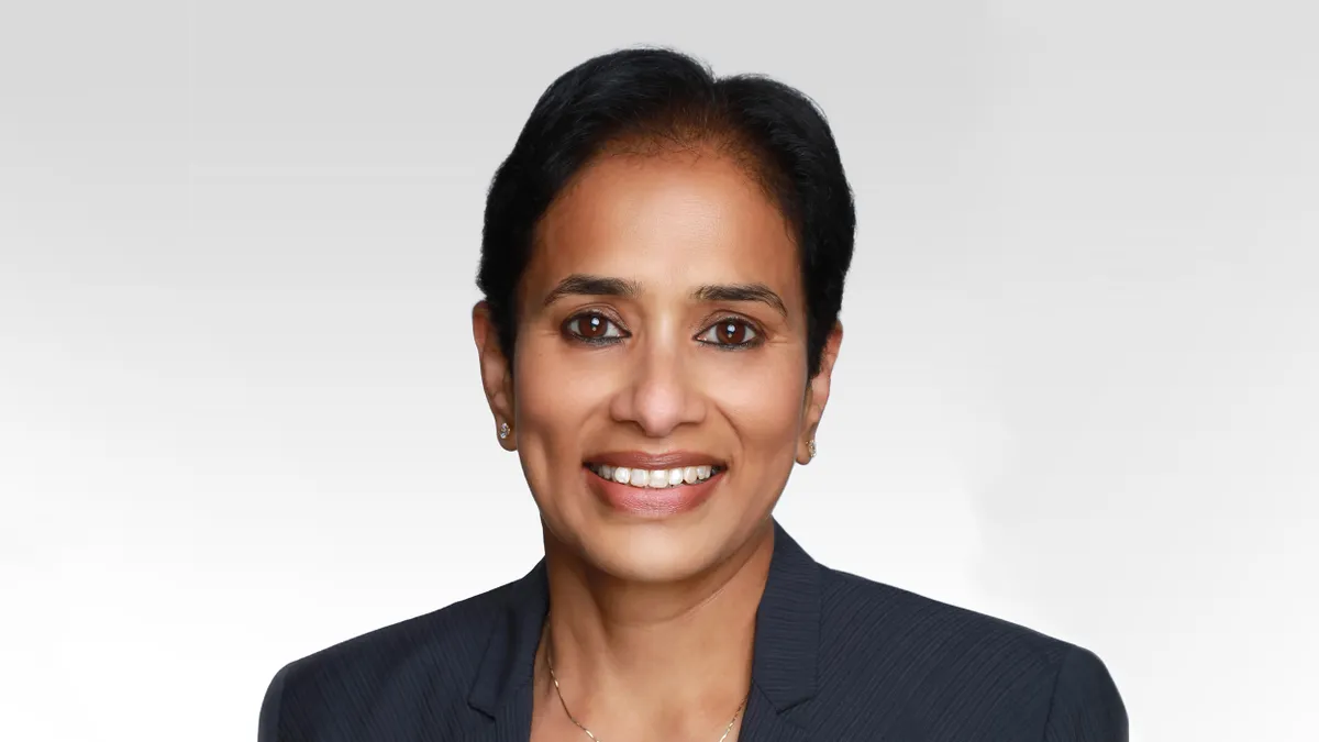 A headshot of Vidya Raman-Tangella